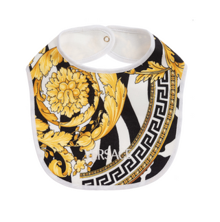 V Blk/Gold Baroque Print Bib (OS)