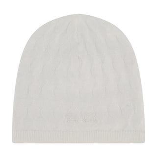 ZK White Textured Knit Hat