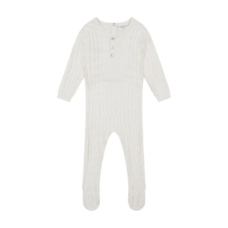 ZK White Textured Knit Footie