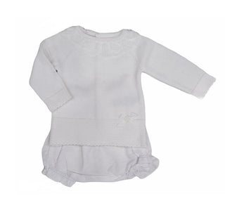 White Knit Bloomer Set