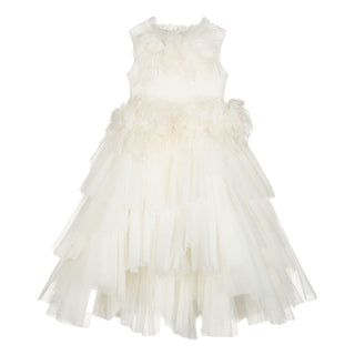 Cream Tiered Party Dress