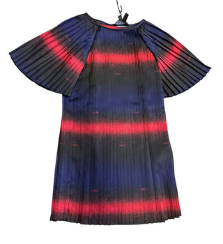 AJ Navy/Red Pleated Dress