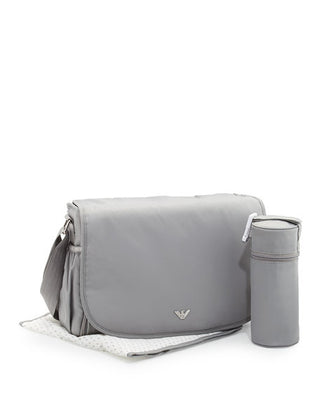 AJ Grey Logo Diaper Bag