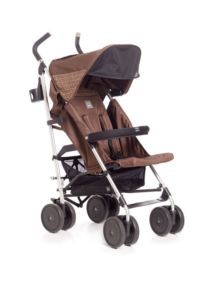 Fendi Baby - Brown FF Logo Baby Stroller