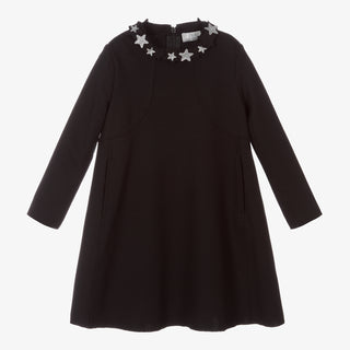ILG Black Paneled Star Collar Dress