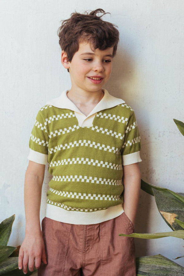 Olive and Cream Ames Polo Sweater