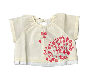 Beige Floral Burst Blouse