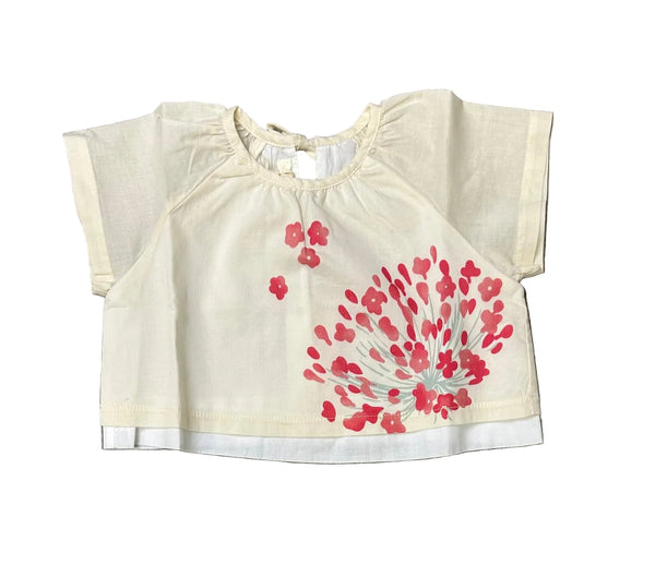 Beige Floral Burst Blouse