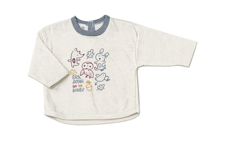 Oatmeal Animal Graphics Long Sleeve Tee