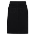 Black Denim Pocket Midi Skirt