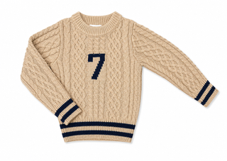 Tan Cableknit Graphic Sweater