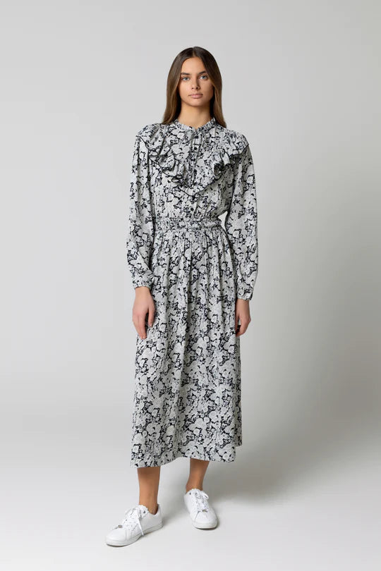 Black and White Teen Floral Alice Dress