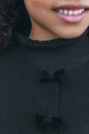 Black Bow Button Cardigan
