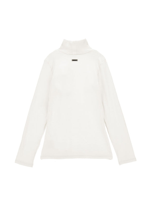White 3D Rose Turtleneck