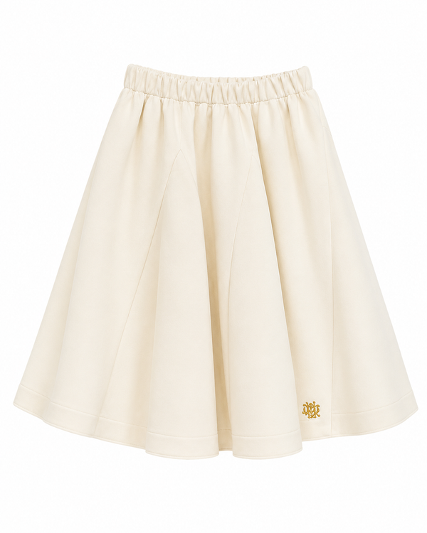 Cream Scuba Long Length Skirt
