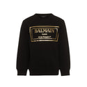 Black Sweatshirt with Gold Roman Address Logo