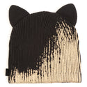 Black Metallic Knit Banie with Cat Ears