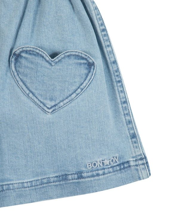 Blue Denim Heart Douchka Skirt