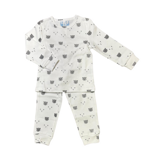 White/Grey Baby Bear Print Pajama Set