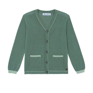 Green Big Boys Trim Cardigan