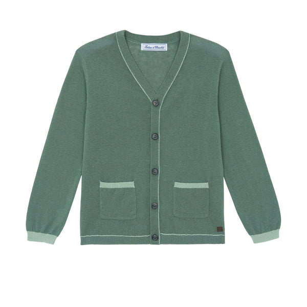 Green Big Boys Trim Cardigan