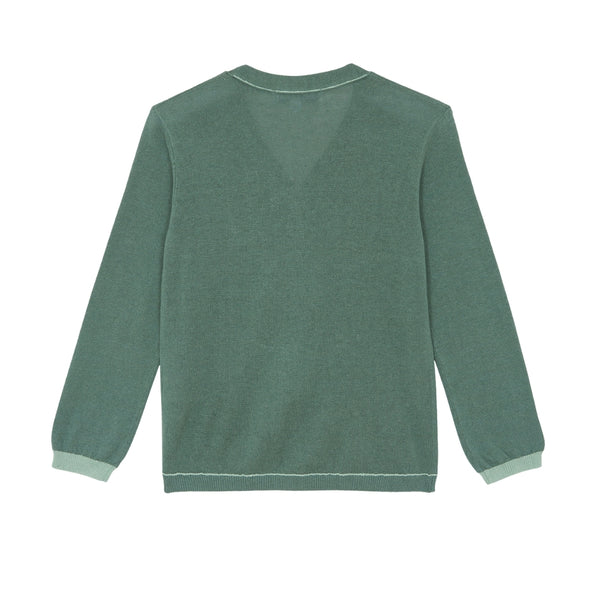 Green Big Boys Trim Cardigan