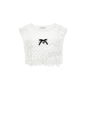 White and Black Polka Dot Parisian Top