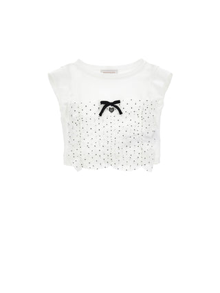 White and Black Polka Dot Parisian Top