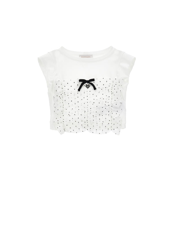 White and Black Polka Dot Parisian Top