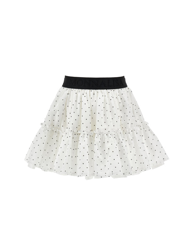 White and Black Polka Dot Skirt