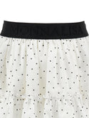 White and Black Polka Dot Skirt