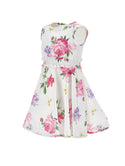 White Floral Poplin Dress