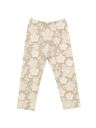 Beige Floral Printed Legging