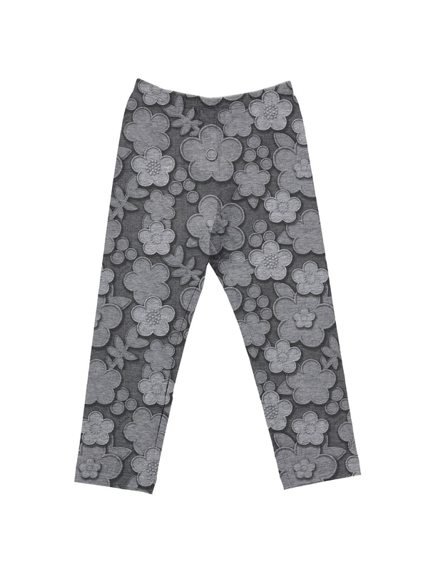 Gray Floral Printed Legging
