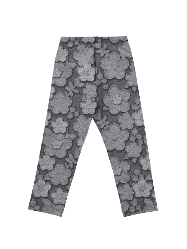 Gray Floral Printed Legging