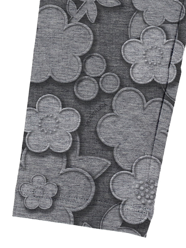 Gray Floral Printed Legging