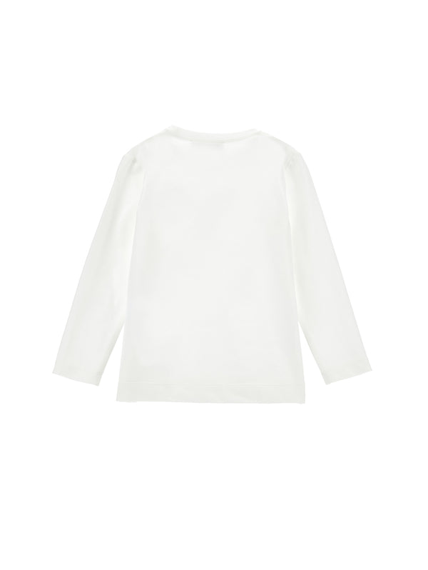 Cream Little Bear Houndstooth Bow Tee