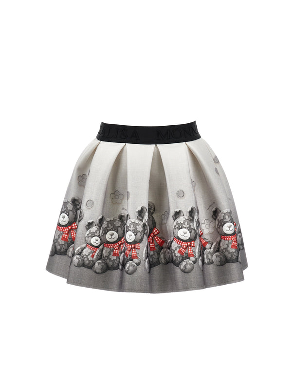 Gray Teddy Bear Neoprene Skirt