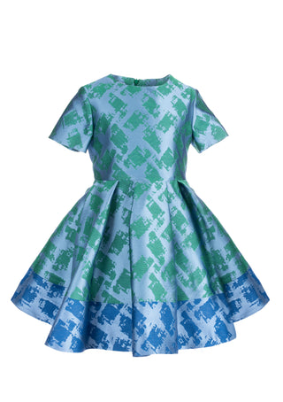 Green with Blue LL Woven Dressy Dress