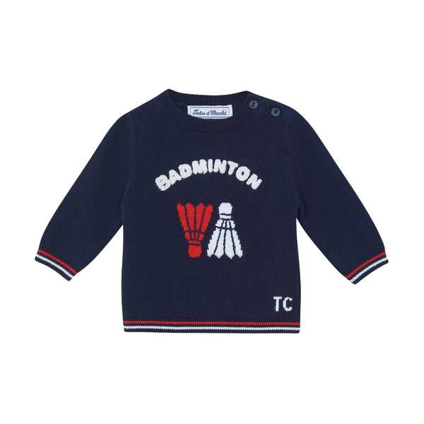 Navy Little Boys Badminton Sweater