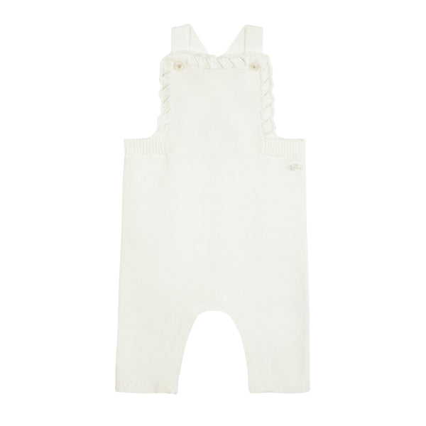 Cream Baby Knit Overalls