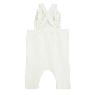 Cream Baby Knit Overalls