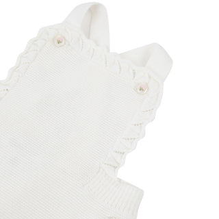 Cream Baby Knit Overalls