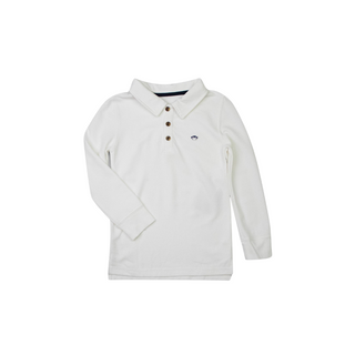 White Parker Long Sleeve Polo