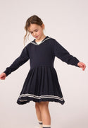 Navy Sailor Collar Knit Dress