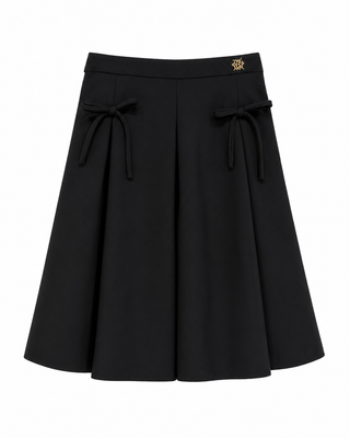 Black Crepe Long Length Skirt