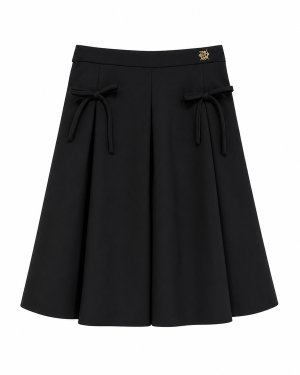 Black Crepe Long Length Skirt