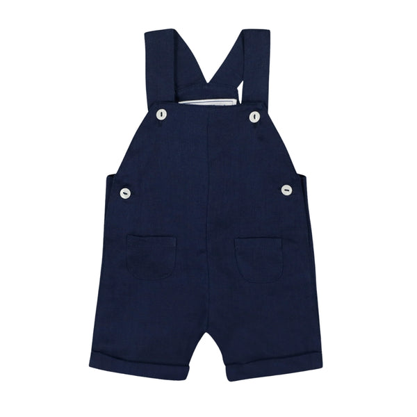 Navy Baby Linen Overalls