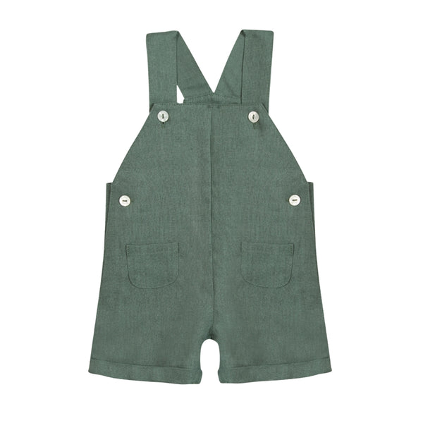 Green Baby Linen Overalls