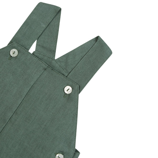 Green Baby Linen Overalls